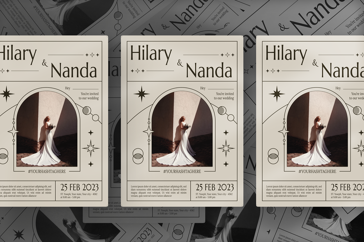 Brown Aesthetic Wedding Invitation, an Invitation Template by Annora Studio (Photo 3 of 4)