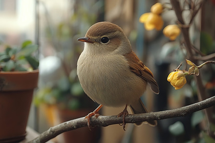 Beautiful small tomtit bird on a tree branch, an Animal Photo by AlyaAnd
