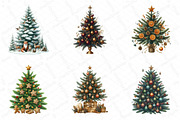 Christmas Tree Clipart Bundle, an Illustration by DreamPrint404 (Thumbnail 2 of 4)