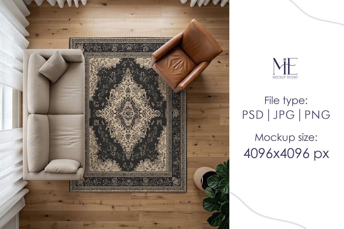 Rug Mockup Living Room Carpet, a Mockup by Mie Mockup Studio (Photo 6 of 8)