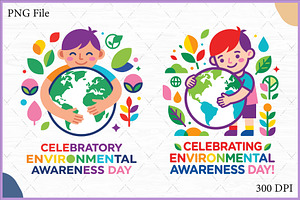 Kids Hugging Earth Day SVG Vector, a Decorative Illustration by Gfx Expert Team