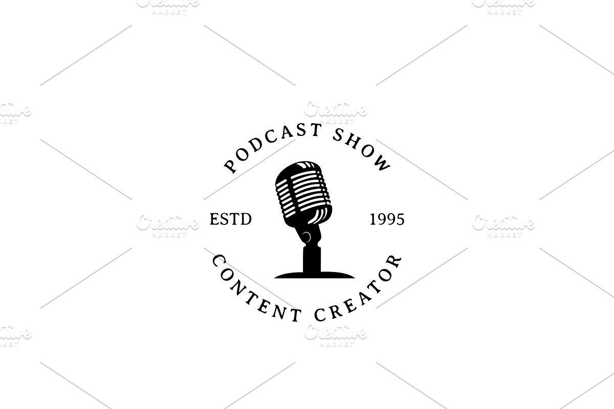 Vintage Podcast Show Logo Design, a Branding & Logo Template by AlvinStd