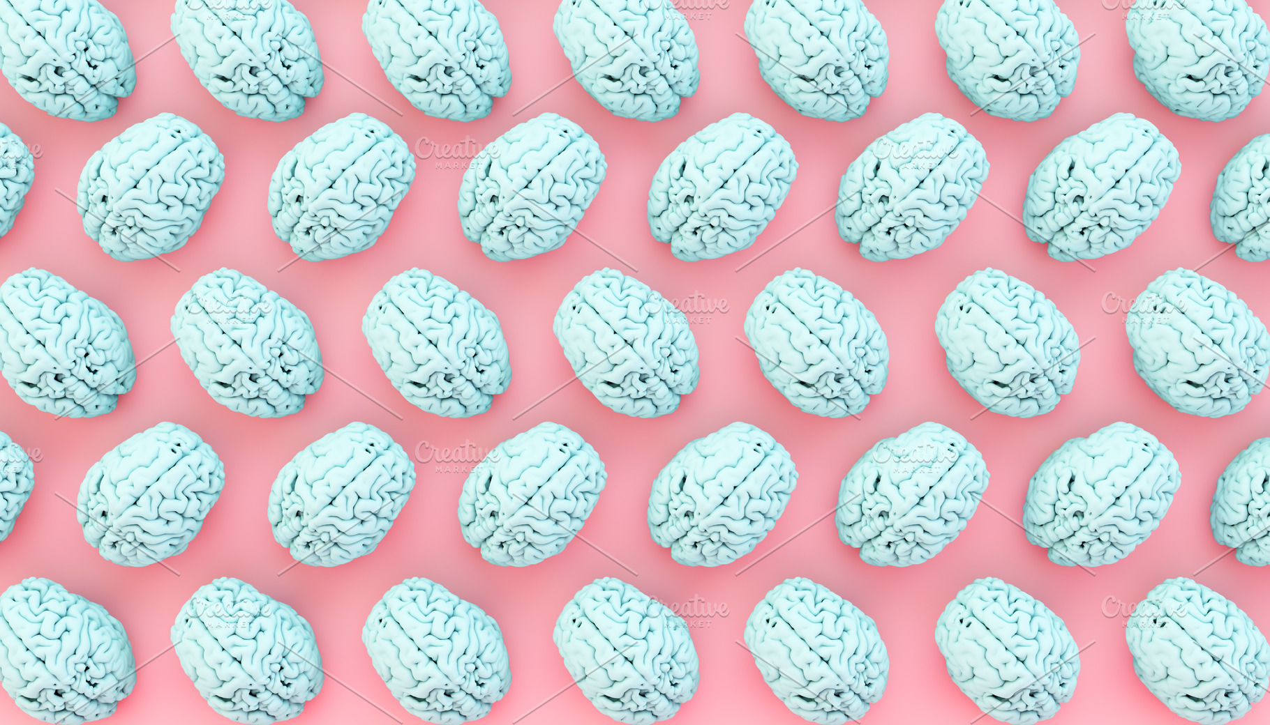 Minimal blue brain collection, an Abstract Photo by McLittle Stock
