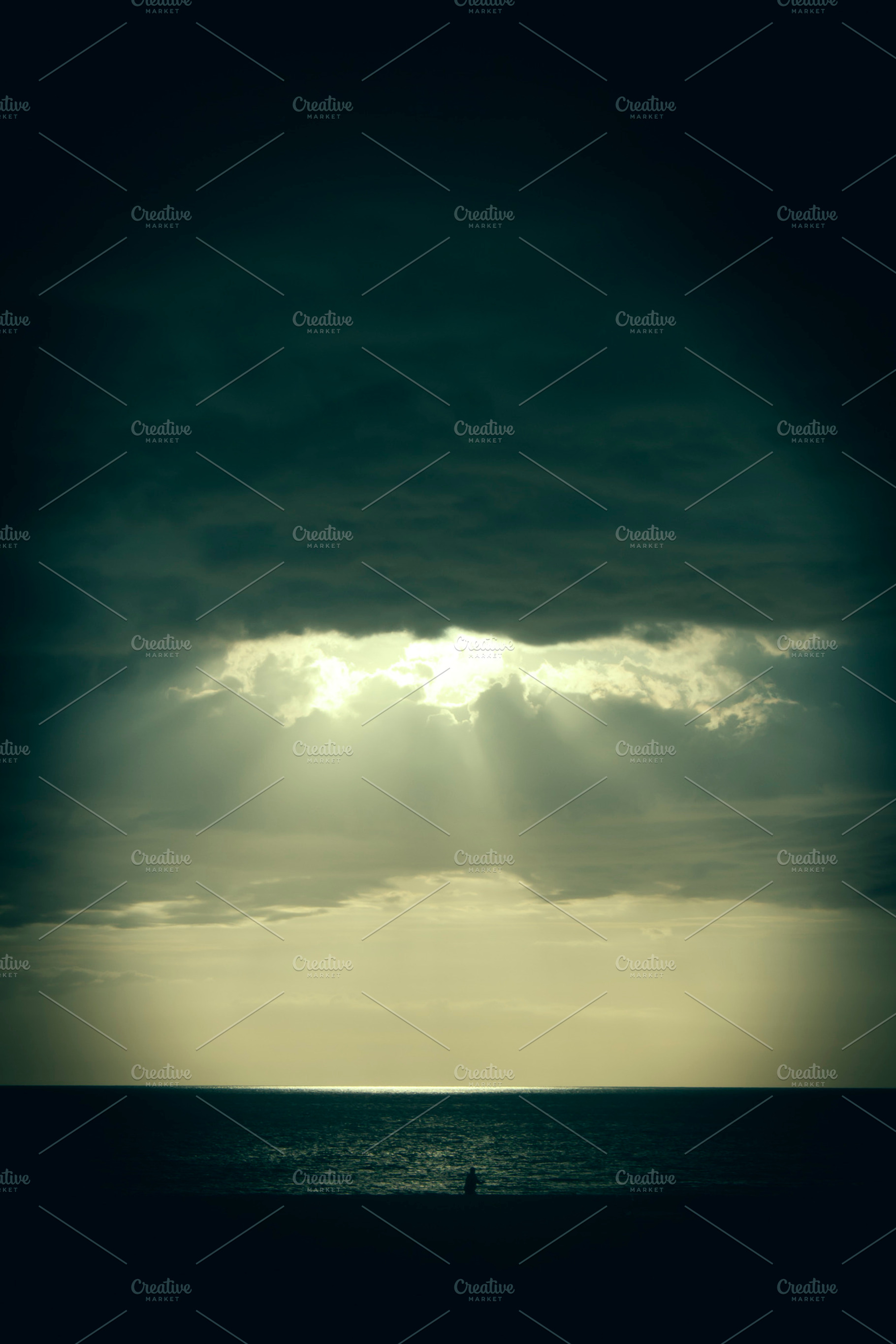 Ocean stock photo containing sea and sun set