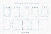 Baby Blue Watercolor Frames Set, an Object Graphic by Solo Art Original (Thumbnail 2 of 14)