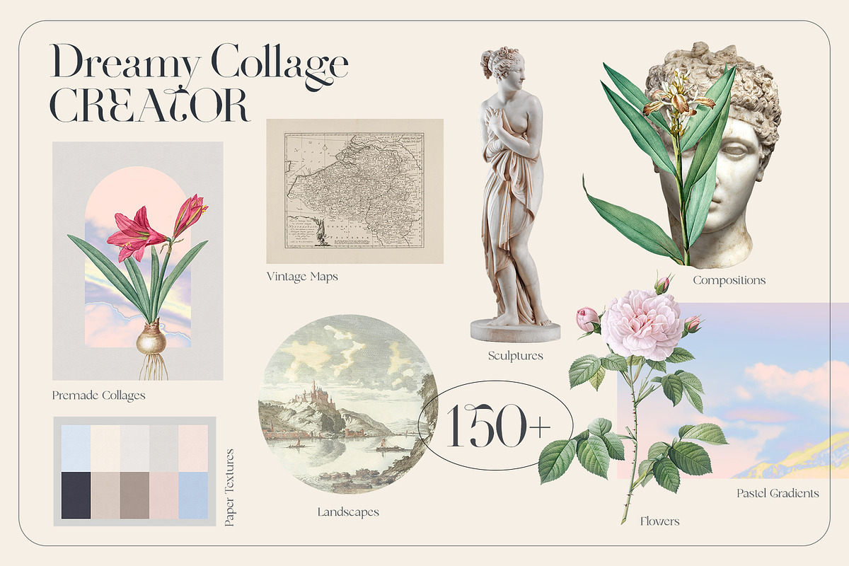 DREAMY Collage Creator. Vintage Art, an Object Graphic by Oksana Trygub (Photo 2 of 22)