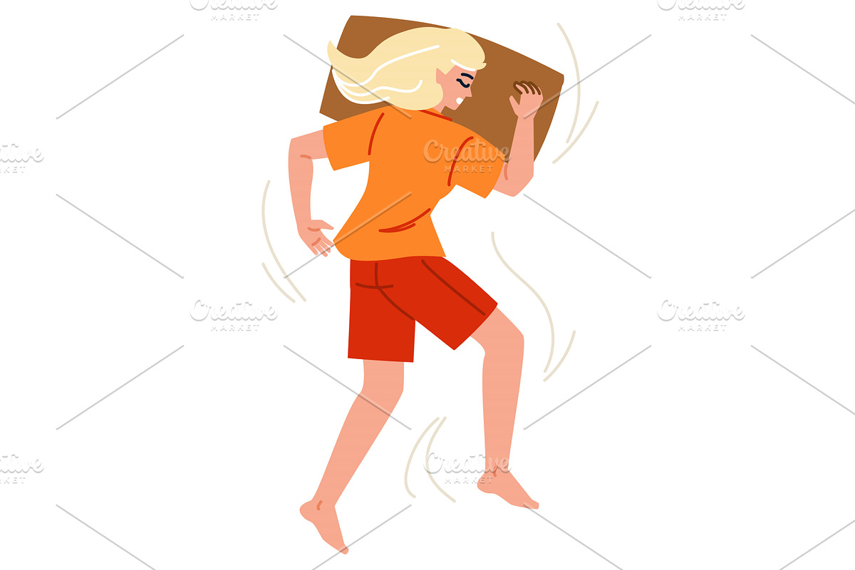 Sleepwalking woman running with, an Object Illustration by pikepicture