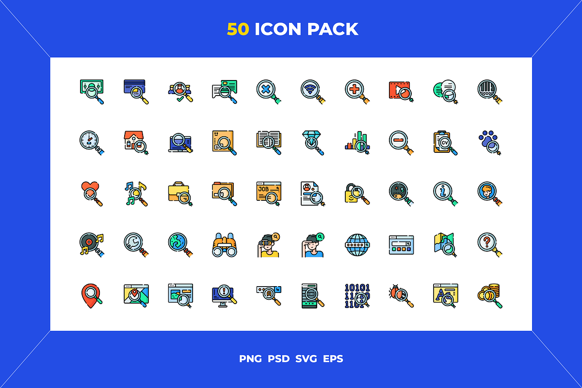 Search icons, an Outline Icon by Wencory (Photo 1 of 2)