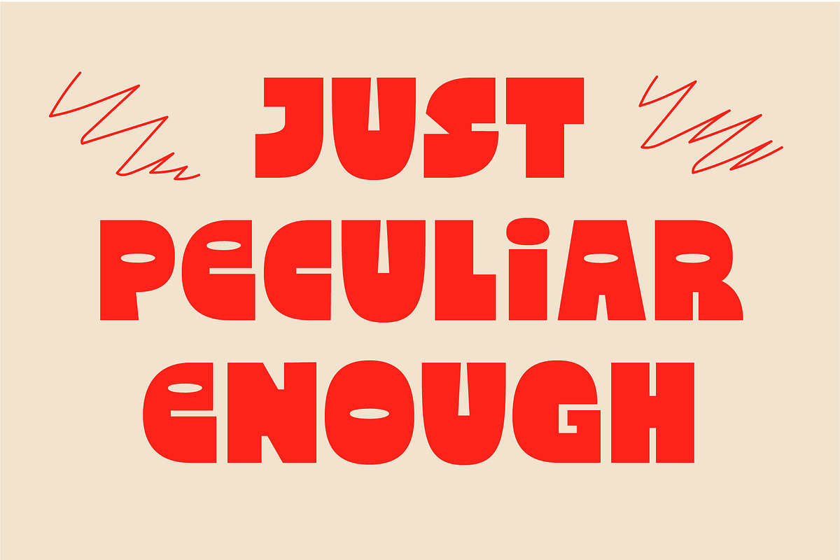 Peculiar Sans - Chunky Display Font, a Sans Serif Font by BTYPE (Photo 7 of 8)