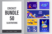 Cricket 2021 Bundle Vol-3, a Sport Illustration by Allies Interactive (Thumbnail 1 of 4)