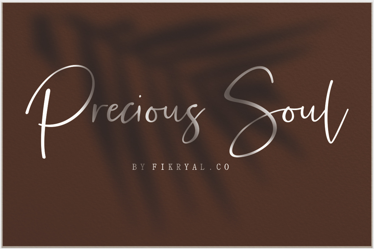 Precious Soul - Handwritten Font, a Script Font by Fikryal Studio (Photo 1 of 8)