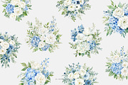 Dusty Blue Floral Clipart, a Decorative Illustration by Primrose Blume (Thumbnail 3 of 4)