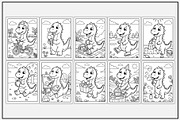 Dinosaur Daily Routine Coloring Book, an Animal Illustration by Lamia Emad (Thumbnail 2 of 5)