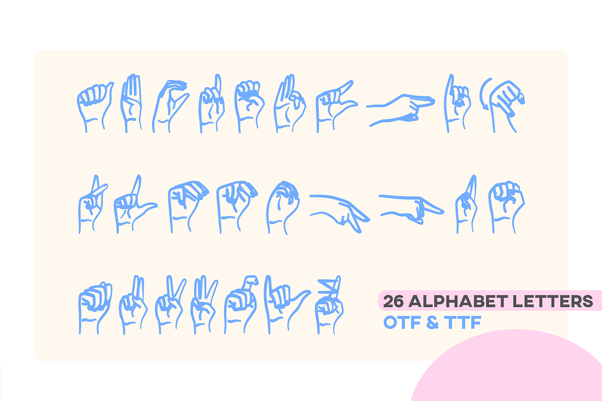ASL Font American Sign Language Type, a Symbol Font by InkCloudDesign (Photo 5 of 7)