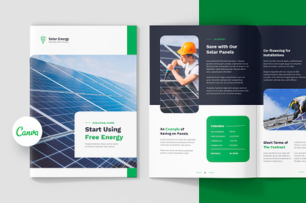 Solar Energy Company Profile Canva, a Brochure Template by artbart