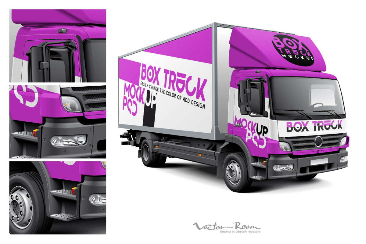 Box Truck Mockup, a Product Mockup by Vector Room (Photo 1 of 2)