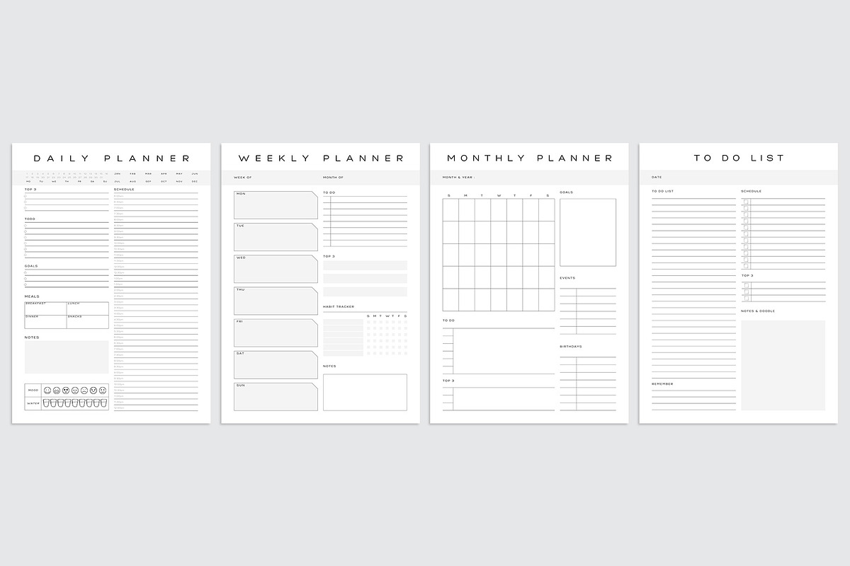 Daily Weekly Monthly To-Do Planner, a Stationery Template by Amit Debnath (Photo 4 of 6)