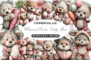 Whimsical Easter Teddy Bear Clipart, an Illustration by Black Bird Studio (Thumbnail 1 of 6)