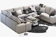 U-shaped sofa 3d model, a Furniture 3D Model by 3dmitruk (Thumbnail 4 of 11)
