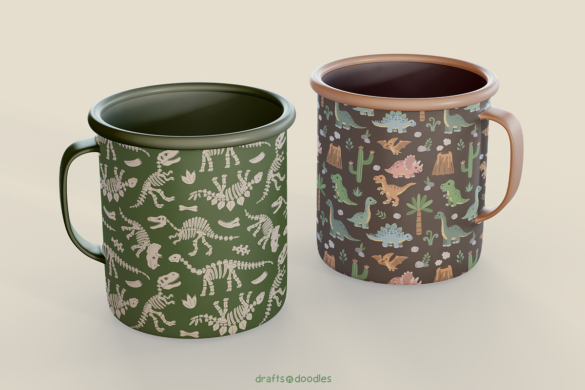 Dinosaur Days Clipart and Patterns, a Pattern Graphic by Drafts n Doodles (Photo 18 of 20)