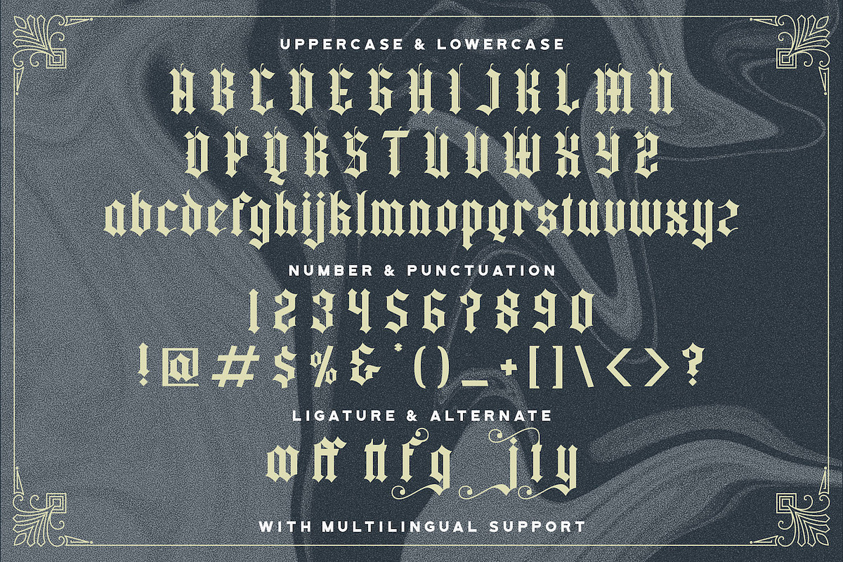Yugitoy - Blackletter Font, a Blackletter Font by StringLabs (Photo 12 of 13)