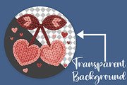 Faux Crochet Valentines Day Cherry, an Illustration by Canvas Craft (Thumbnail 2 of 7)