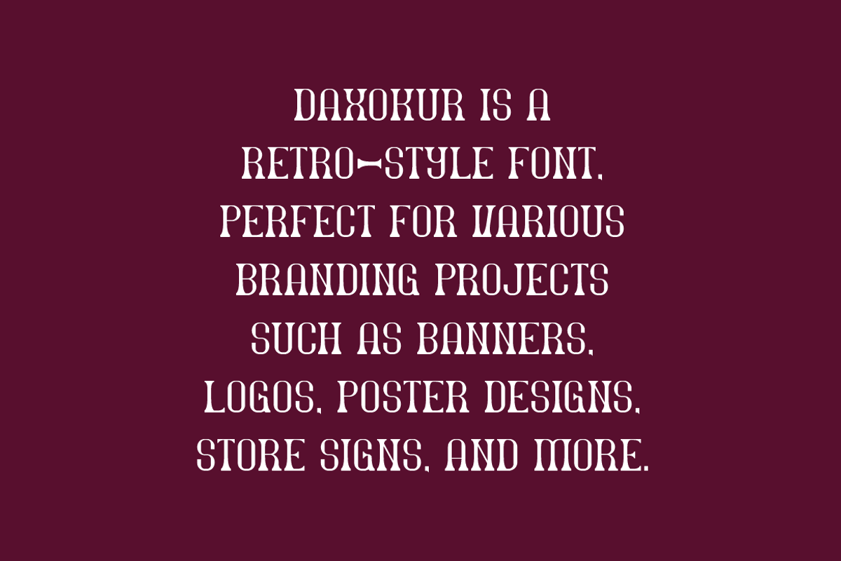 Daxokur - Retro Serif Font, a Slab Serif Font by Iqsiart Studio (Photo 5 of 7)