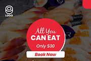 Sushi Restaurant Instagram Post, a Social Media Template by FDR Studio (Thumbnail 3 of 6)