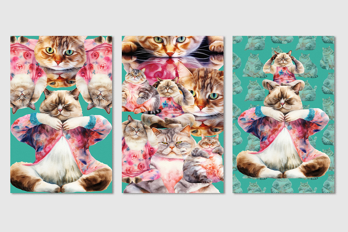 Not Yoga Cats, an Animal Illustration by TheCuteShop (Photo 6 of 17)