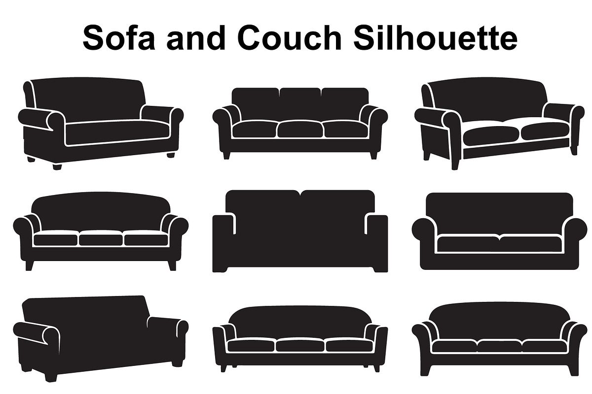 Living Room Sofa Silhouette Set, an Object Graphic by Designs_River (Photo 1 of 3)
