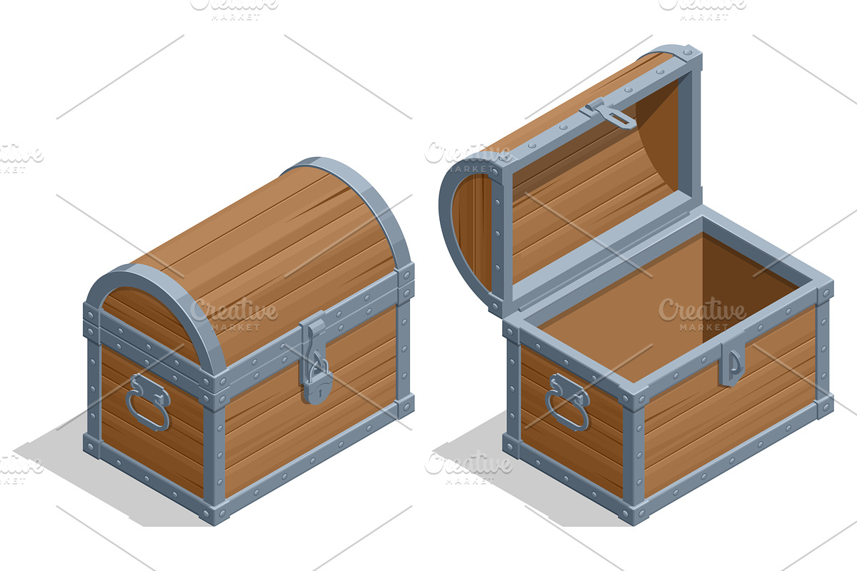 Wooden Treasure for Chest. An, an Object Illustration by Golden Sikorka