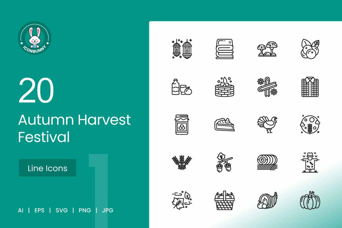 Autumn Harvest Line Icons, an Icon by IconBunny (Photo 1 of 2)
