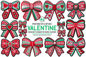 Crochet Valentine Coquette Bow Clipa, an Illustration by cherrydesign