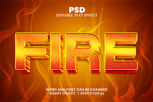 Fire 3d Editable Text Effect Style, a Layer Style Add-On by bdrobin