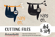 SVG DXF cutting file hanging sloth, an Illustration by kaeselotti (Thumbnail 1 of 3)