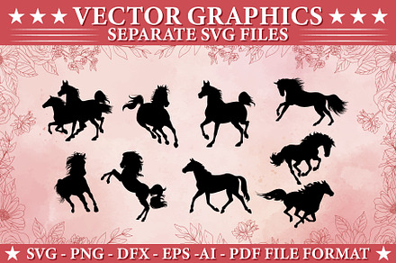 Horse black silhouette SVG
