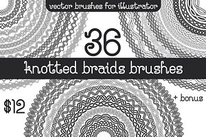 36 Knotted Braids Brushes Bundle