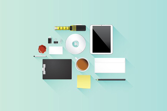 Flat Office Icon Vector Set