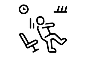 Falling falling person black icon, an Outline Icon by Creative priyanka