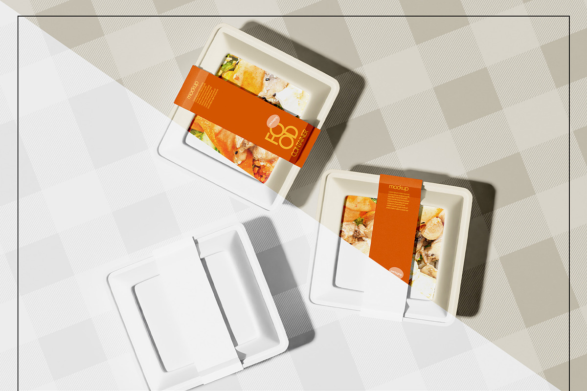 Food Container Packaging Mockup Set, a Cups & Container Mockup by Mego-studio (Photo 10 of 10)