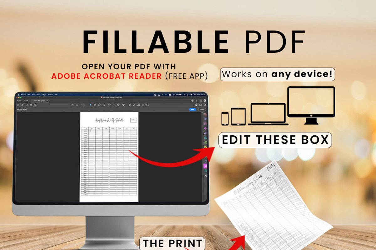 Editable Weekly Half Hour Planner, a Stationery Template by Graphicsnext (Photo 4 of 5)