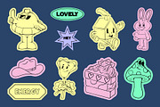 Neon - Retro Sticker Pack, an Object Graphic by Alina Sh (Thumbnail 4 of 12)