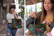 Dragon, coconut and tropical orchid, a Pattern Graphic by Matrioshka (Thumbnail 3 of 6)