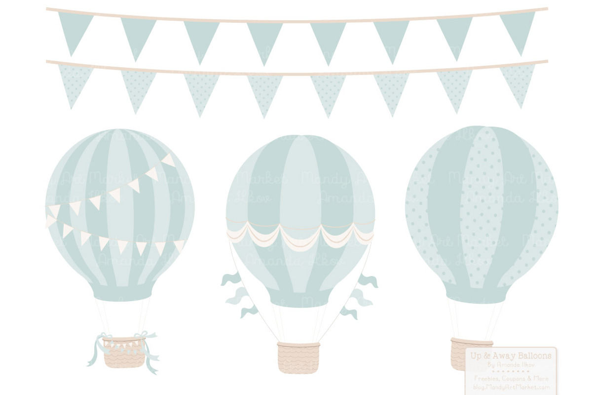 Pastel Hot Air Balloons & Patterns, an Illustration by Amanda Ilkov (Photo 3 of 5)