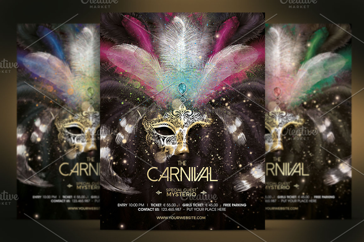 Mardi Gras Masquerade Ball Flyer, a Flyer Template by Ade Concept (Photo 1 of 5)