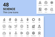 Science Related Thin Line Icons, an Outline Icon by vectorstank (Thumbnail 1 of 9)