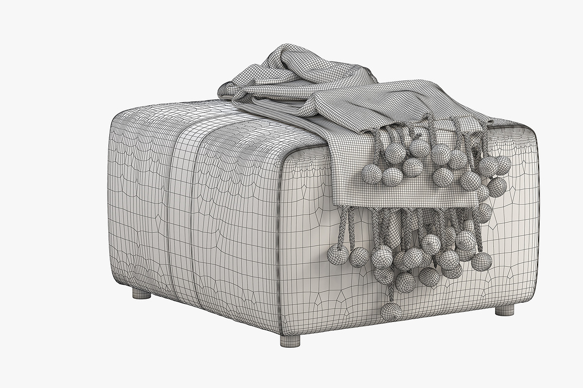 Joybird Malachi Ottoman, a Furniture 3D Model by 3dmitruk (Photo 15 of 18)