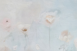 Abstract floral oil painting depicting gentle pastel flowers in, an Illustration by Studio ANNA