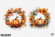 Halloween Pumpkin Wreath, an Illustration by Gemstone (Thumbnail 12 of 12)