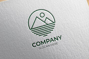 Minimalist mountain landscape logo, a Branding & Logo Template by Medianeka (Thumbnail 2 of 3)